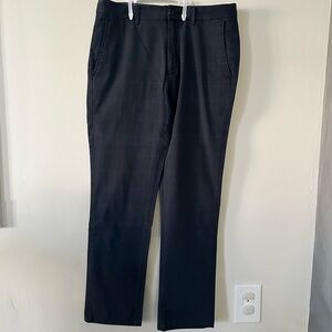 Men’s banana republic slim fit pants navy blue brown checkered stripes 31x30
